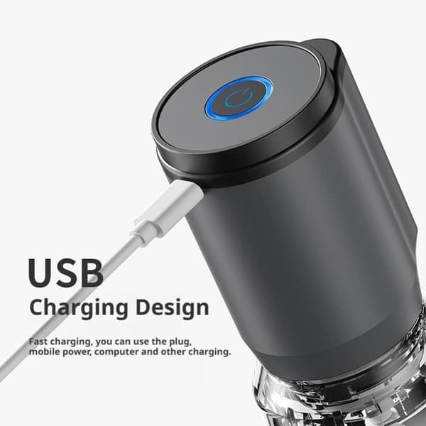 Electric Salt and Pepper Grinder, 2 Refillable Spice Jars, USB Rechargeable, Adjustable Grinding Size, Home Kitchen, White, 19x6x6cm