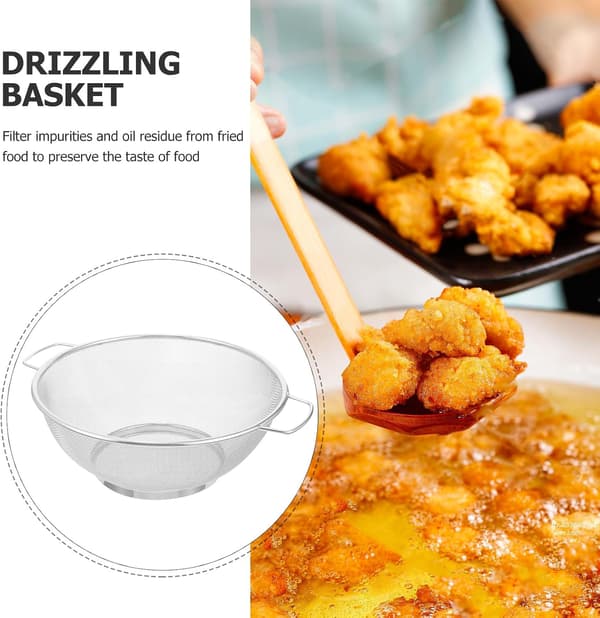 Stainless Steel Colander, Fine Mesh Strainer, Silver, Multifunctional Filter Basket