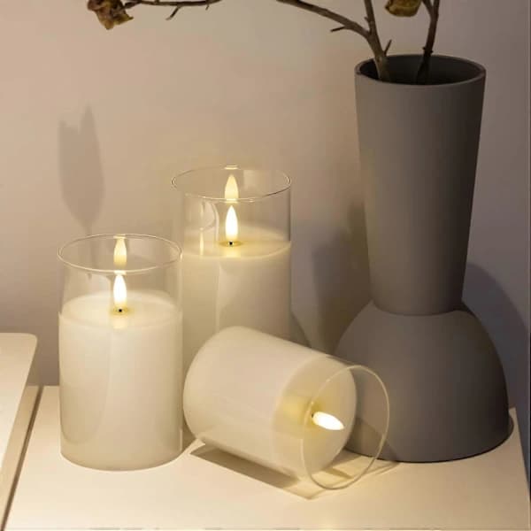 Flameless LED Candles with Remote Control, 3-Pack for Parties
