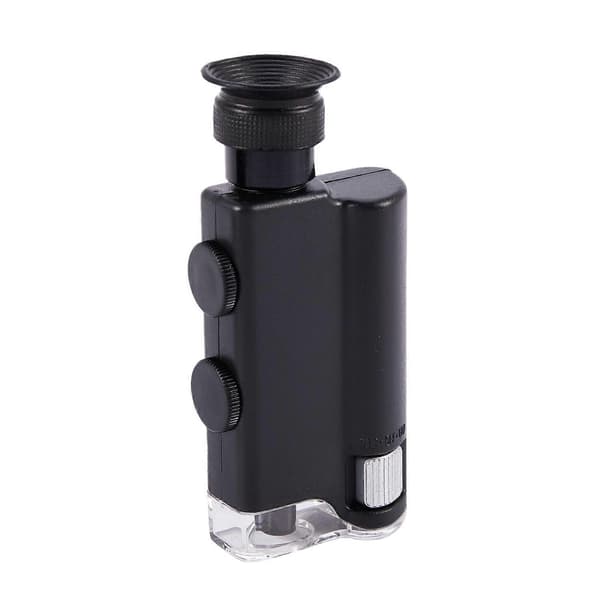 Portable 200X-240X Zoom Microscope Pocket Handheld LED Light Loupe Zoom Magnifier Microscope
