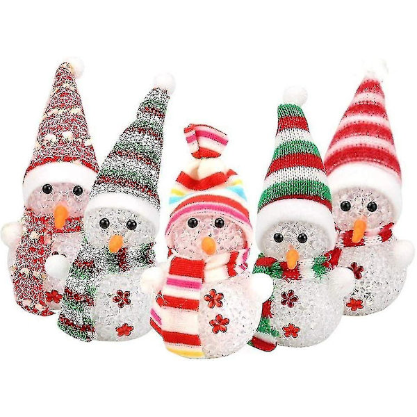 8-pack Julnattlampor, Snögubbeformade Flerfärgade Snögubbe LED Dekorationslampor