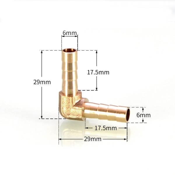 2pcs Barbed Brass Hose Fitting 6mm 90 Degree Elbow Pipe