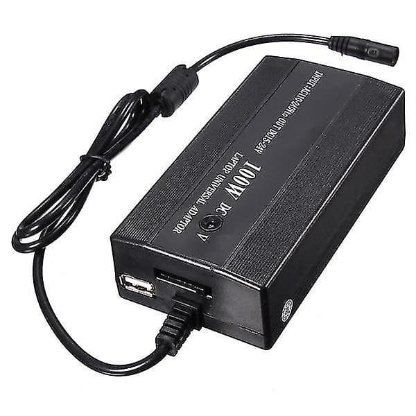 100W Universal AC DC strømadapter med USB-port og DC-bilkontakt
