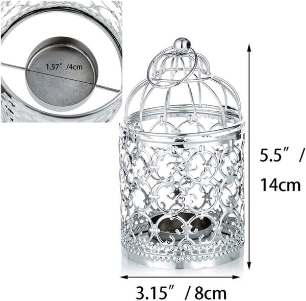 4 st dekorativa lyktor ljusstake hängande, silver silver 4pc silver 4pc