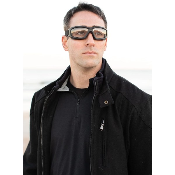 Mænds gennemsigtige linser Motorcykelbriller: tunge kørebriller uden skumdesign,