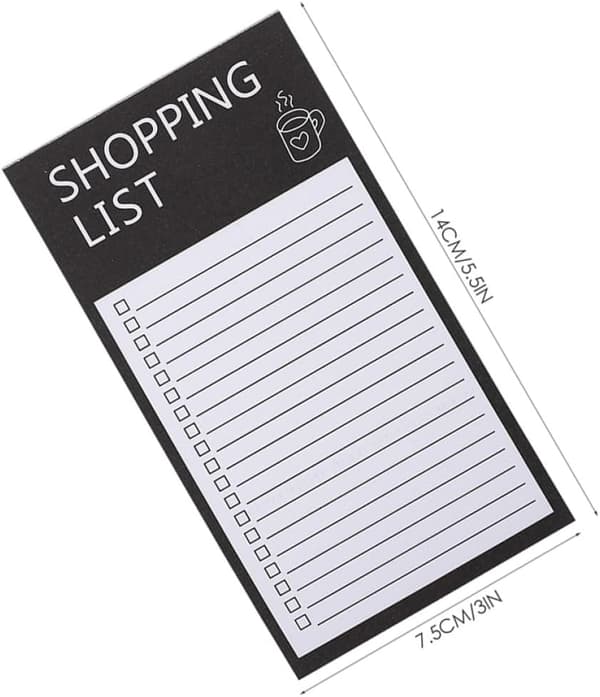 Magnetic Refrigerator Notepad with Full Magnetic Backing, Shopping List and To-Do Pad