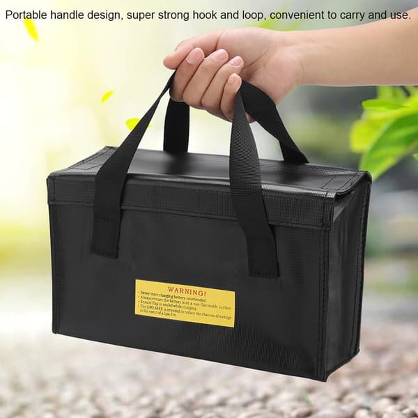 Large Explosion-Proof Lipo Battery Storage Bag - Black