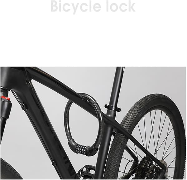 Heavy Duty Combination Lock Cable for Bicycle, 2-Pack with Resettable Code, Anti-Theft Chain for Bike, Motorcycle, Black, 11x10.5 cm