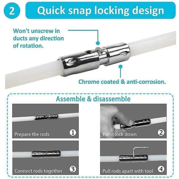 Professional Chimney Sweeping Kit 3.6m - Adjustable 100mm Nylon Sweeping Brush - 9 Handles for Chimneys (BT)