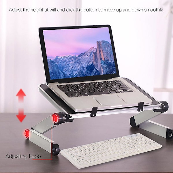 Aluminium Laptop Stativ Med CPU Blæser Bærbar Foldbar Laptop Løfter