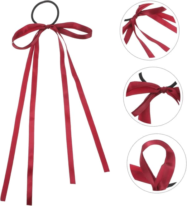 Elegante Hårklemmer med Satinrosett for Kvinner, Elastisk Hårbånd for Tykt Hår, Hverdagsstyling