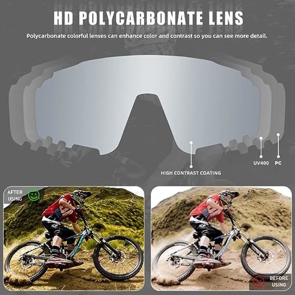 Polariserade cykelglasögon för män Kvinnor Mountainbikeglasögon MTB Ridglasögon TR90 Sportsolglasögon Löparcykel