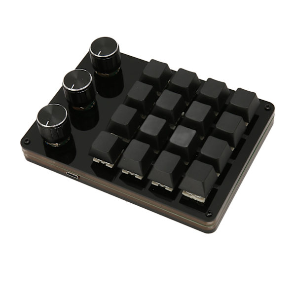 Programmable Keyboard with 16 Keys, 3 Knobs, Blue Switch, Mechanical, Hot-Swappable, Mini Keyboard for Gaming, Office, Media