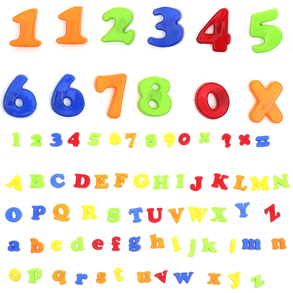 78 st Magnetiska siffror Alfabetsklistermärke Kylskåpsmagneter Pedagogisk leksak för barn Färgglad 3x3 cm Colorful 3x3cm