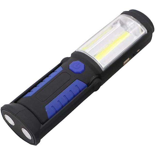 Magnetisk COB LED Arbejdslys Arbejdslys Til Bil Garage Mekaniker Hjem Udendørs Genopladelig Lommelygte Blå Batteri Med USB Stil 1 LED Væglys