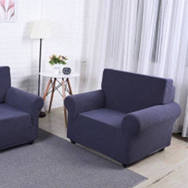 Stretch Soffaöverdrag Möbelskydd Settee Klädsel Mjuk Med Elastisk Bottencheckar Fleece Universal Enfärgad Soffaöverdrag Mörkgrå 90x140cm Dark gray 90x140cm