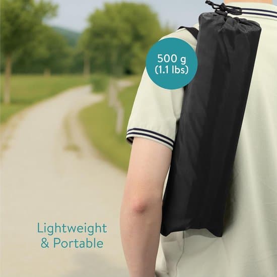 Foldable beach mat - seat cushion/backrest - outdoor relaxation - foldable with hanging strap - 40.5 x 10.5 cm - black