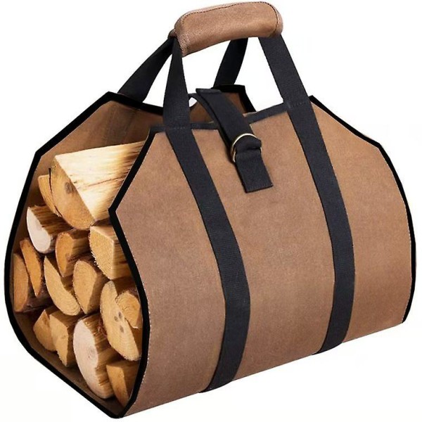 Wooden Bags With Large Capacity Firewood With Firewood, 39 X 18 Inches (brown)