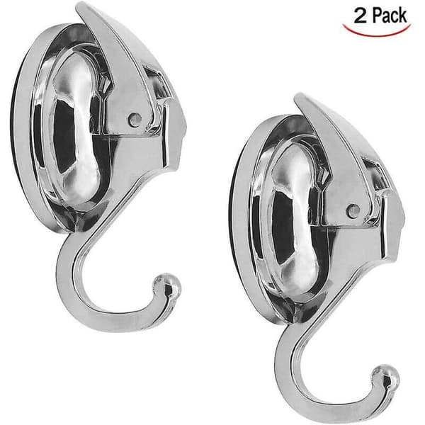 Strong traceless toilet suction cup hook (2pcs, silver)
