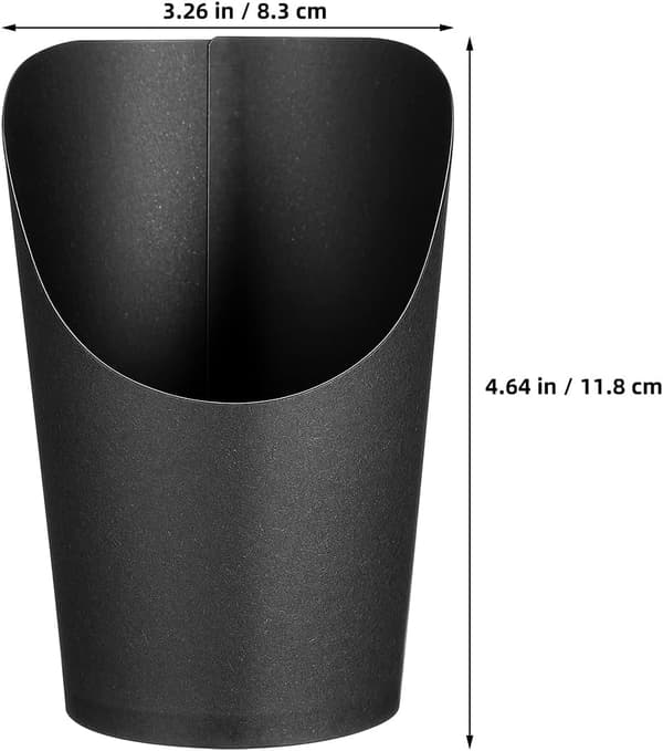 100 stk. forretterkopper snacksholder 14oz sort papir fødevaregodkendt robust stor kapacitet tilspidset