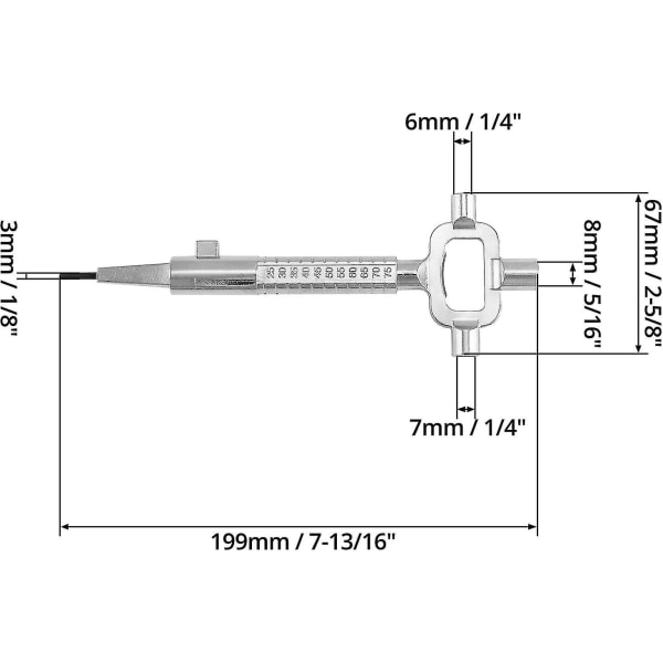 Arkitektnøkkel, Byggeplassnøkkel Med Sylindermåler, Skapnøkkel, Sinklegering