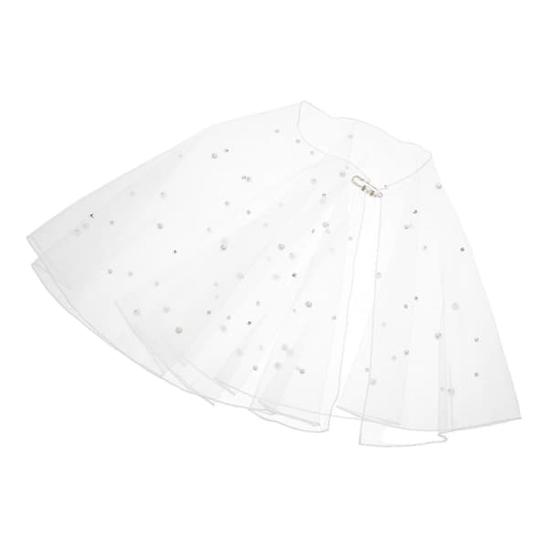 Bryllupssjal Brud Rhinestone Perlesjal til Brudekappe[DB]