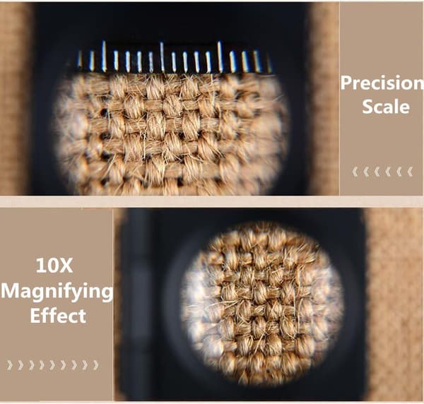 Tekstilforstørrelsesglass - LED 10X Linse Sammenleggbart Stativ Stoff Tekstil Squa