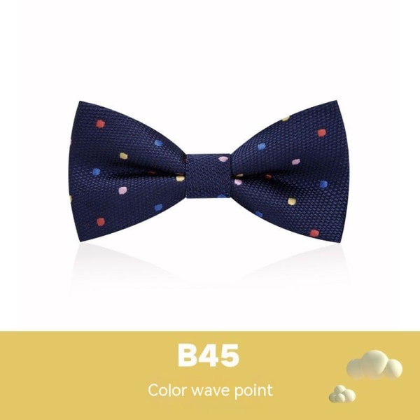 Children's Bowtie British Style Boys' Baby Double Layer Small Bowtie Colorful Dotted B45 One Pack