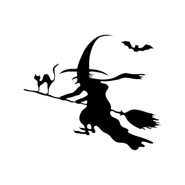 Svart Väggdekor för heminredning Halloween Häxklistermärke Fladdermusdekor DörrdekalerSvartM Black M