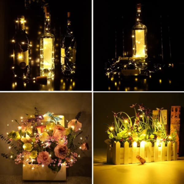 20LED Wine Bottle Cork Lights Mini Fairy String Lights Waterproof Cork Lights