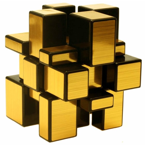 Spegel-Rubiks kub, guld- och silverfärgad fjäder, intelligent Rubiks kub i speciell form