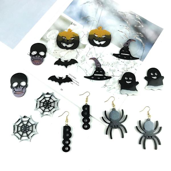 Häxhatt Spindelform Resinörhänge Silikonform Halloween Pumpaform