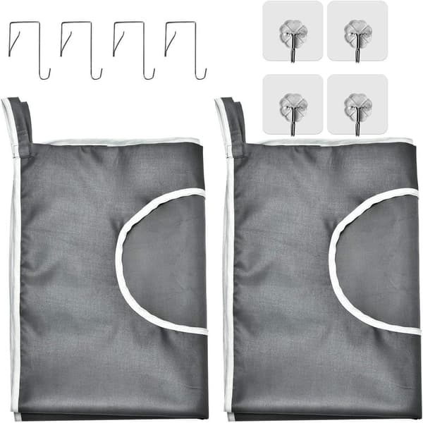 Durable Hanging Laundry Hamper with Stainless Steel Hook - Space-Saving Wall Door Basket with Zipper - Bathroom Storage
