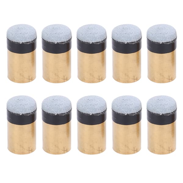 Copper PU Leather Screw-on Pool Cue Tips 10-pack 11mm Replacement Parts