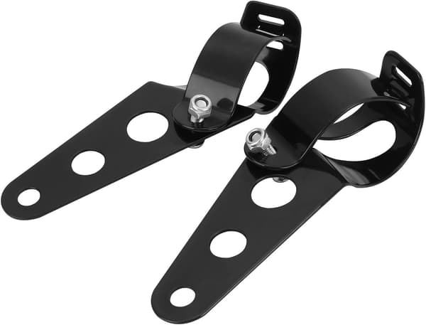 Motorcycle Headlight Mount Brackets 35mm-46mm Fork Ear for Chopper Cafe Racer (Black)