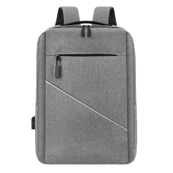 Mote-tredelt ryggsekk Ryggsekk Mannlig Forretning Usb-lading Laptop Bag Stor kapasitet Studenter B Gray