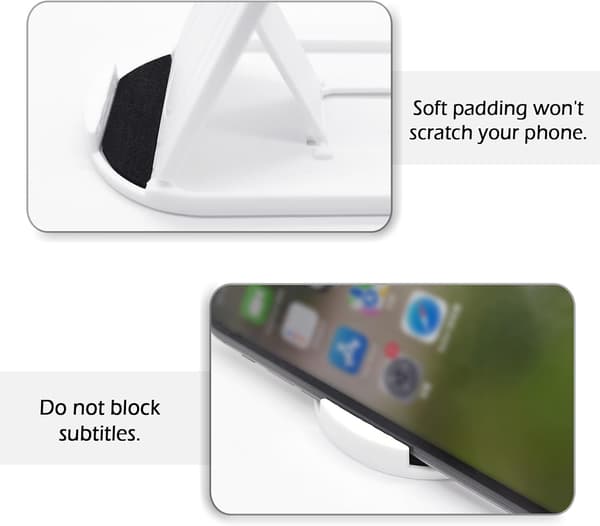 2-pack, Black and White Cell Phone Holder, Portable Foldable Desk Stand for Cell Phone, Adjustable Multi-Angle Universal Cradle Stands