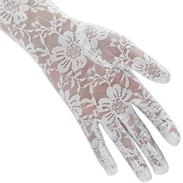 Valkoiset - Hääkäsineet Pitsi Hääkäsineet Valkoiset Lyhyet Hääkäsineet Mustat Muodollinen Käsineet Naisten Muodollinen Käsineet Kirkko Ilta Ajo