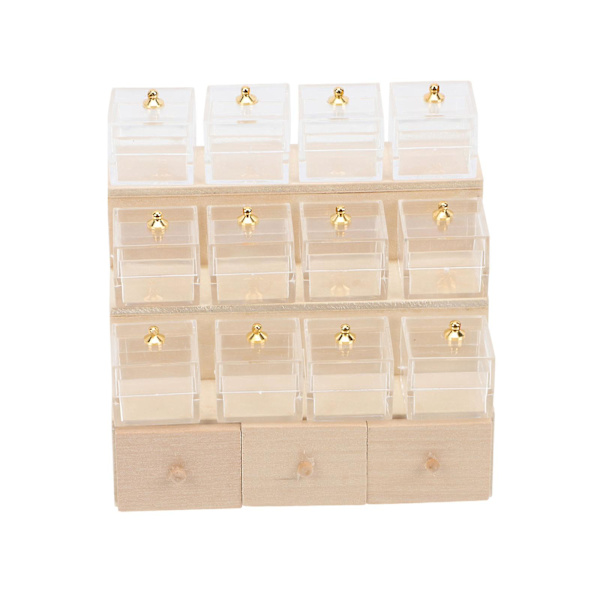 1 Set Mini-talo Makeiskauppa Vihannessäilytyskaappi Malli Koriste Mini-talo Pöytäkoriste Khaki 10.5x8cm