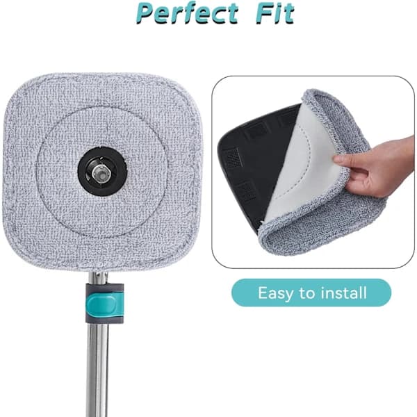 Universal Microfiber Mop Pads for Square Mop and Bucket - Washable and Reusable Replacement Covers for Floor Cleaning
