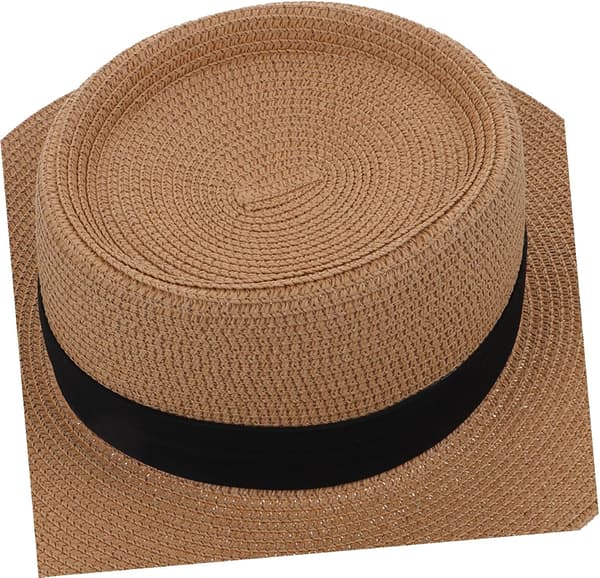 Bredskygget stråsolhat til kvinder, foldbar sommerstrandhat i khaki sort