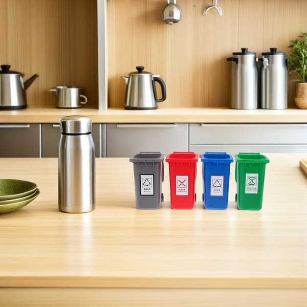 4-pack Mini Desktop Bins with Lids - Small Desk Organizer for Office