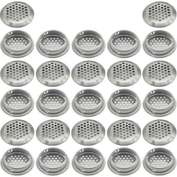 27 stk. 35 mm Rustfrit Stål Ventilationsgitter Rundt Mesh Åndbar | Til Køkkenmøbler Rustfrit Stål Ventilation Mund | Til Skab C