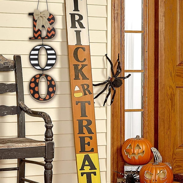 Halloween-dørskilt med 'Boo' - Efterårsdørdekoration - Velsignelsesskilt - Halloween