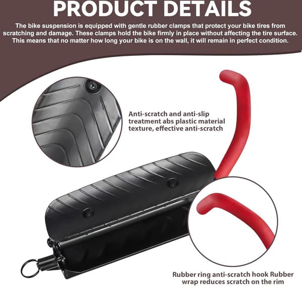 Rotating Bicycle Hanging System - Bicycle Hook - Bicycle Hanging Bracket - Bicycle Storage - Wall Mount for Bicycles - Bicycle Rack - Bicycle Mount ...