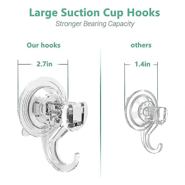 Large Transparent Reusable Heavy Duty Vacuum Suction Cup Hook