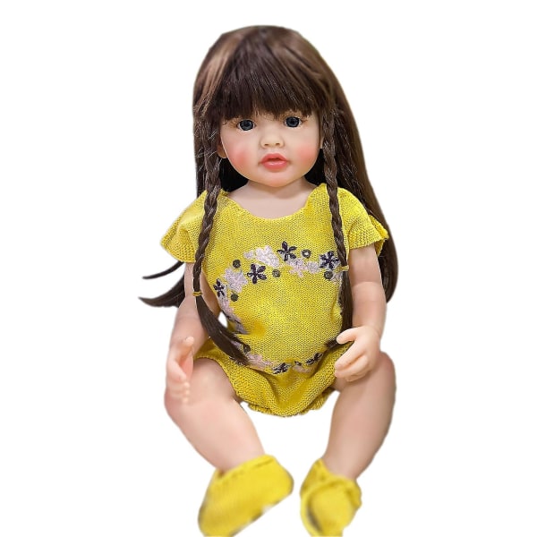 22 tommer Realistisk Baby Doll Full Body Silikone Realistisk Newborn Doll Legetøj