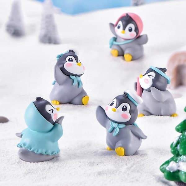 3 cm/1,3 tommer Pingvin Figur Model Legetøj Til Kontorbord Akvarium Samling