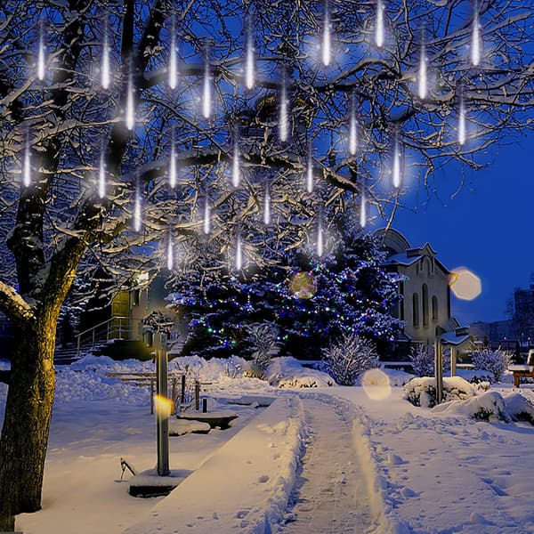 Utendørs julebelysning, meteorregn fallende regnlys