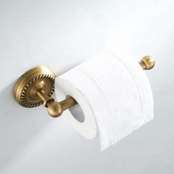Vægmonteret toiletpapirholder i antik messing